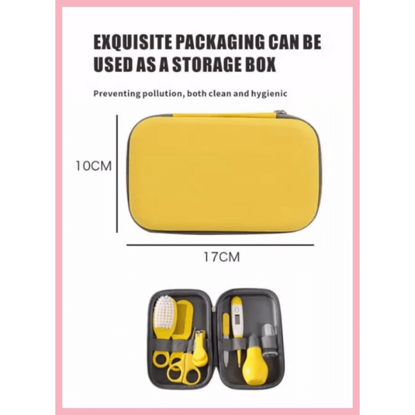 nubite 9-Piece Baby Care and Grooming Kit with Thermometer, Nasal Aspirator, Toothbrush