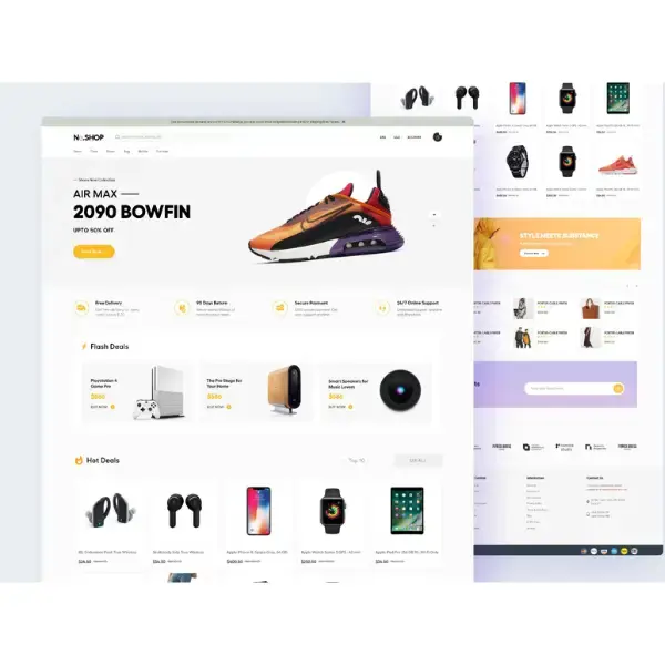 Ecommerce Website Development, Admin panel with Free Hosting and Domain