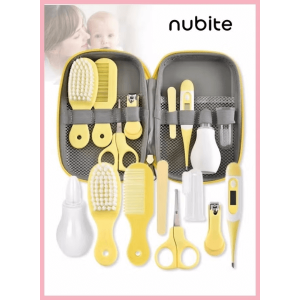 nubite 9-Piece Baby Care and Grooming Kit with Thermometer, Nasal Aspirator, Toothbrush